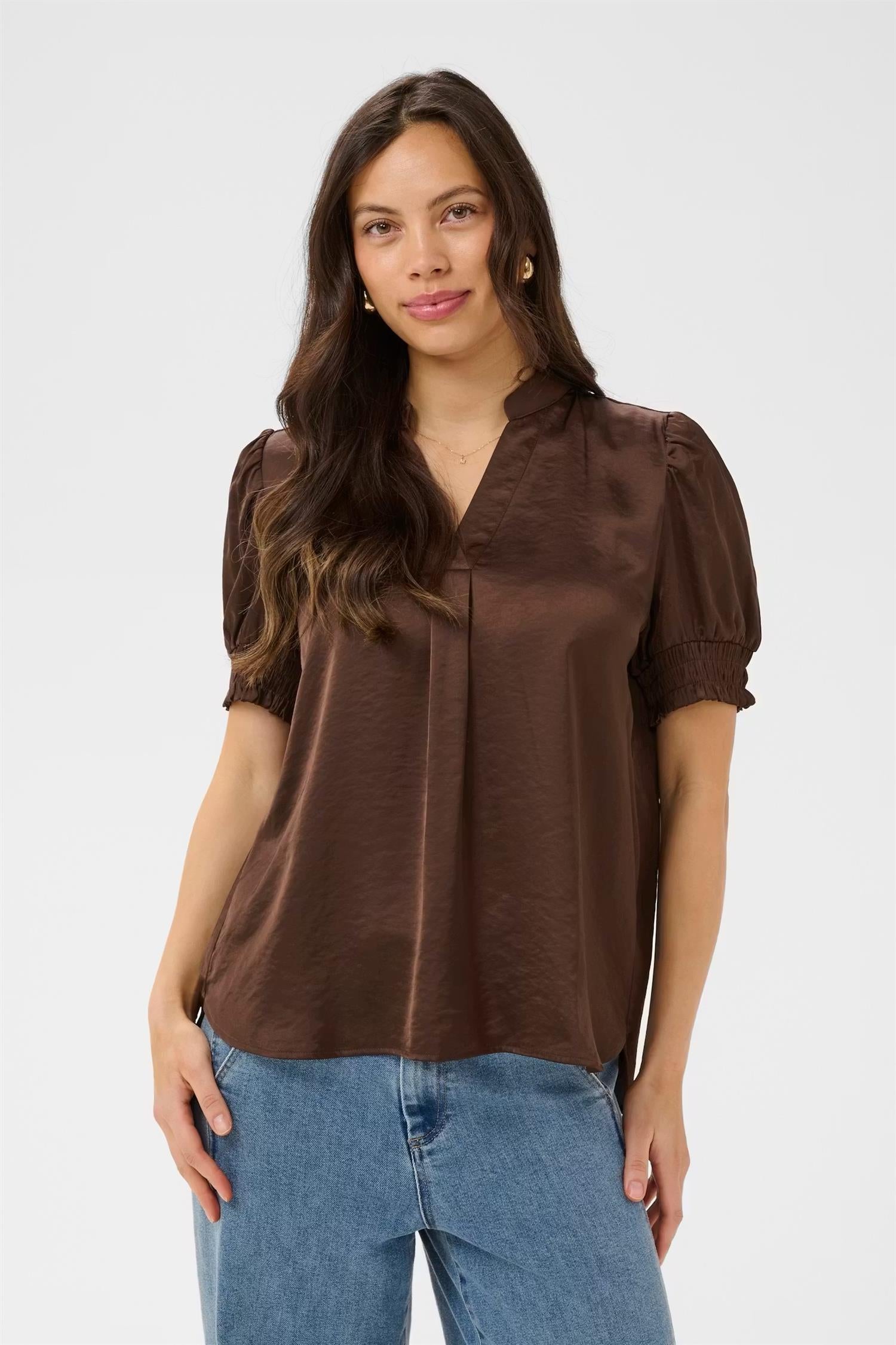 SAINT TROPEZ Panan Blouse Brown