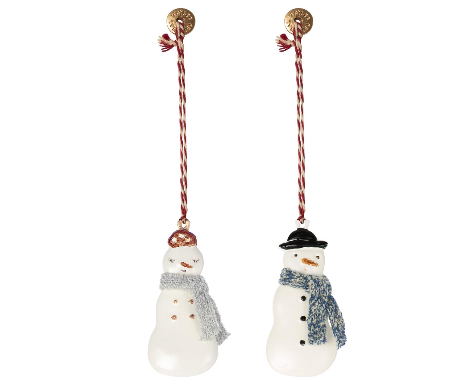 MAILEG Metal ornament, Snowman with blue scarf and hat