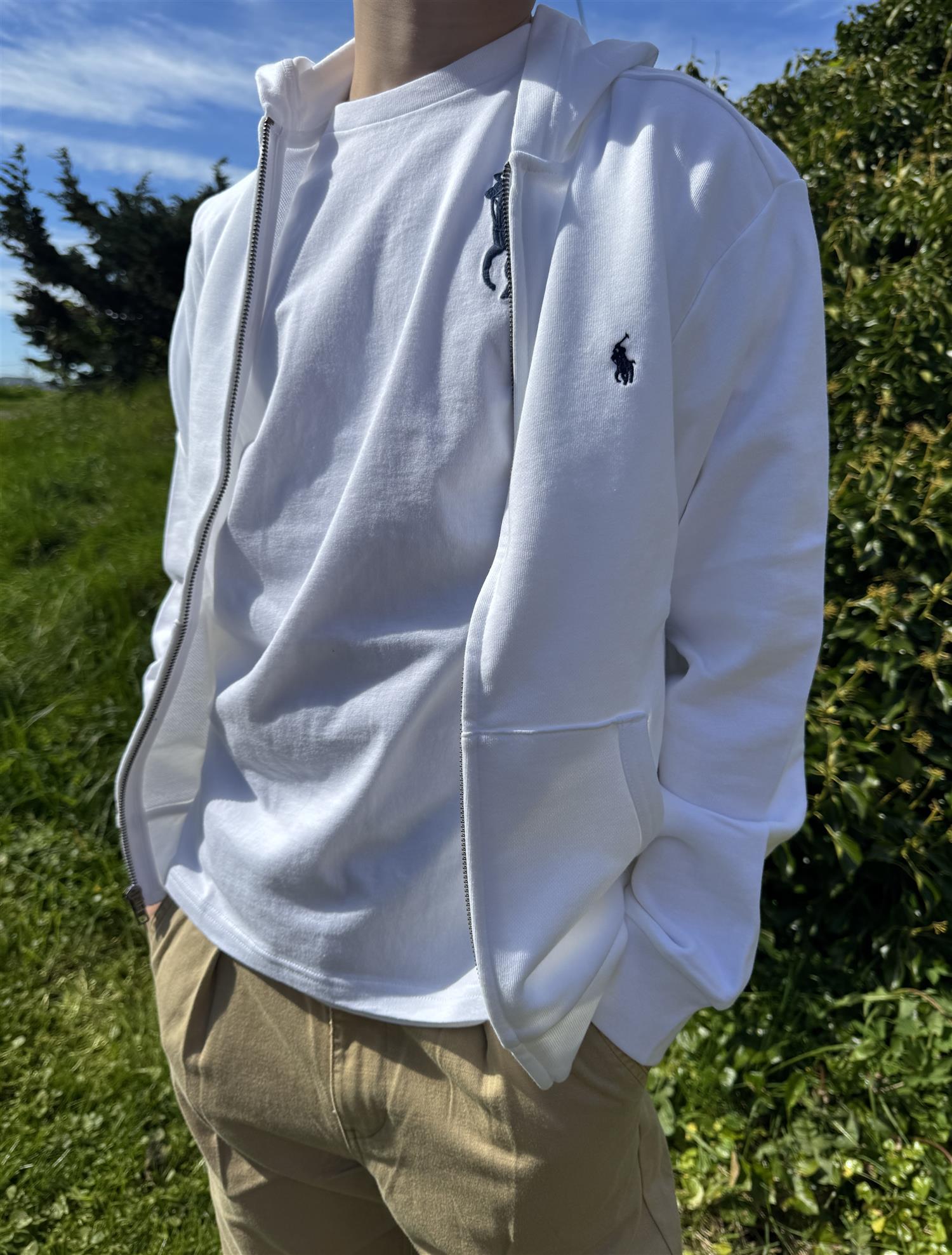 RALPH LAUREN 8-16År Hettejakke Hvit