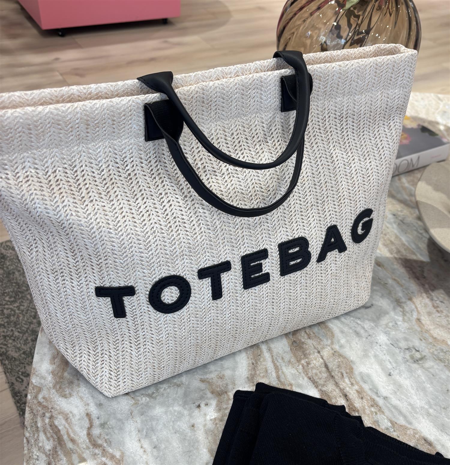 ENDLESS Korfu Straw Bag Black
