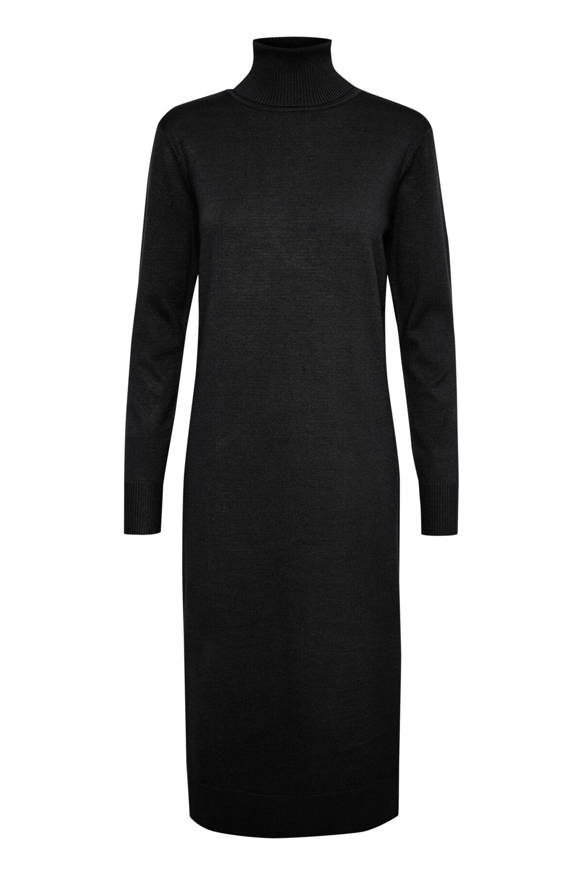 SAINT TROPEZ Mila rollneck long dress Sort