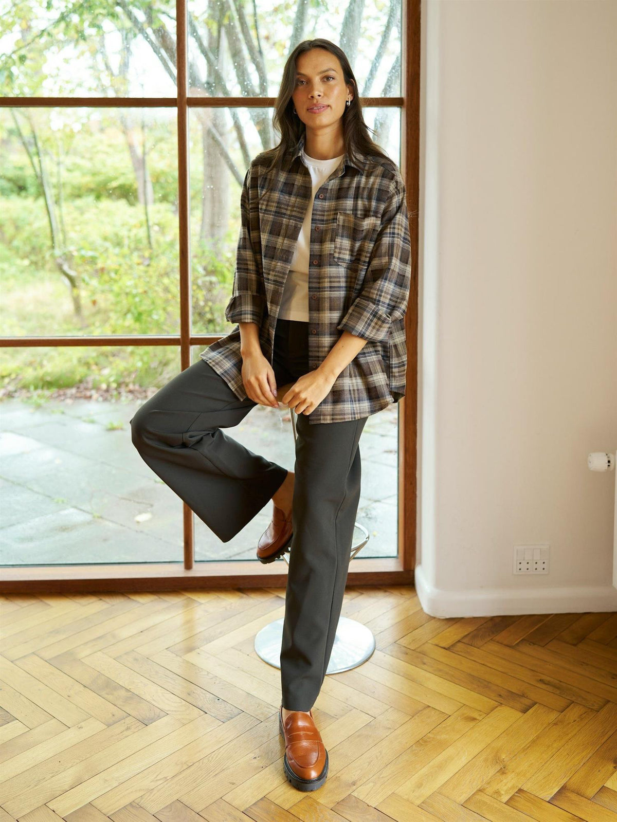 NEO NOIR Dalma Flannel Check Shirt