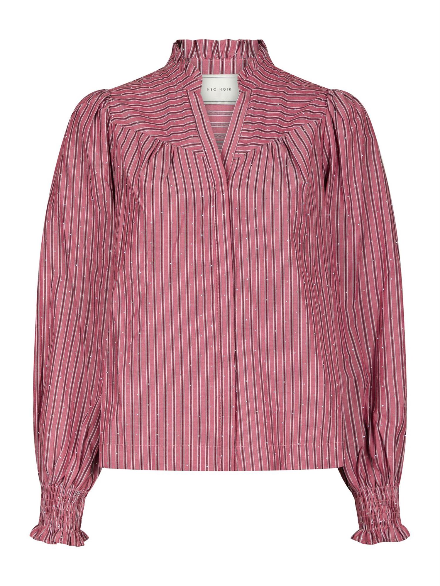 NEO NOIR Astrida Soft Stripe Stone Blouse