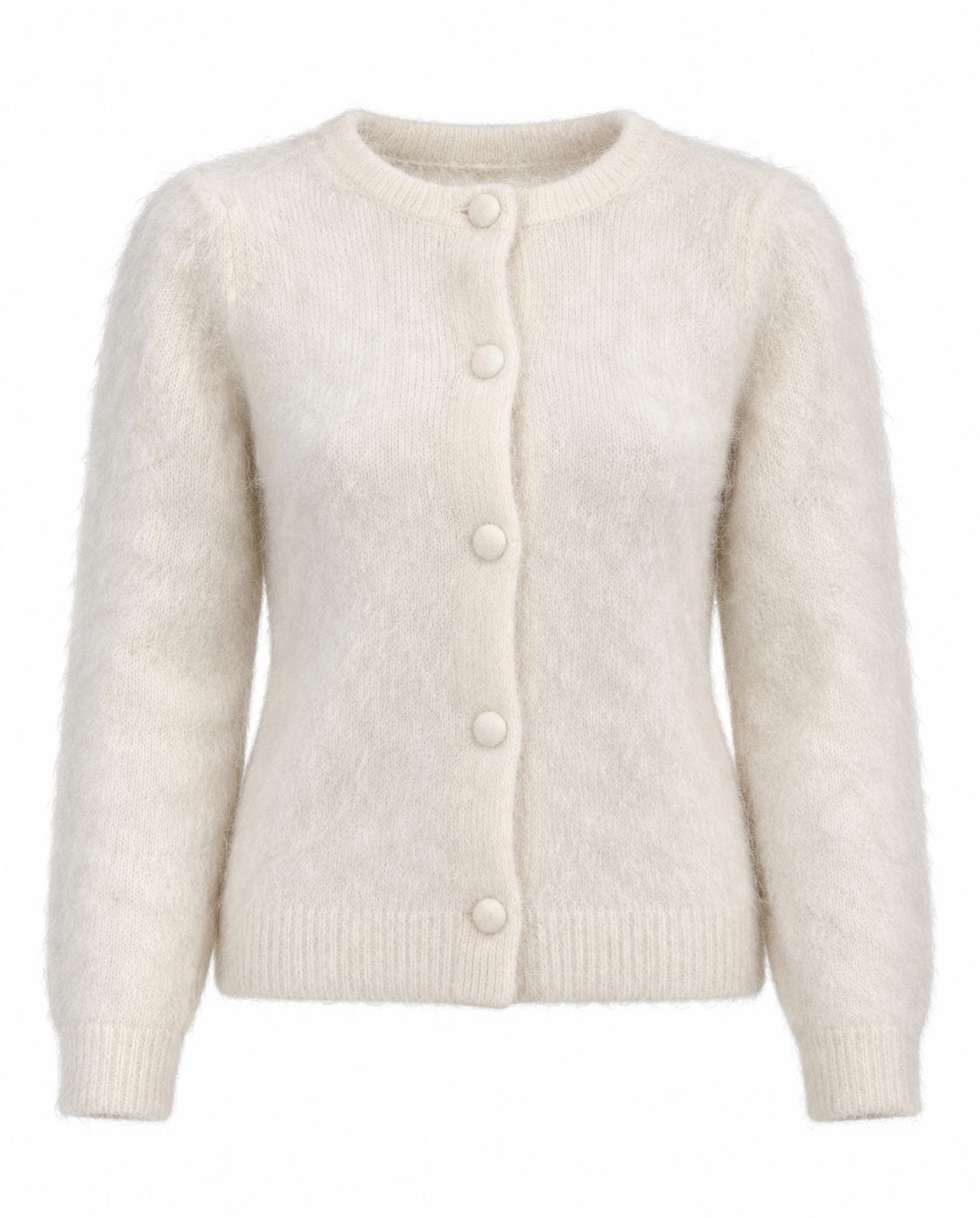 MISSMAYA Ulla Mohair Cardigan Cream