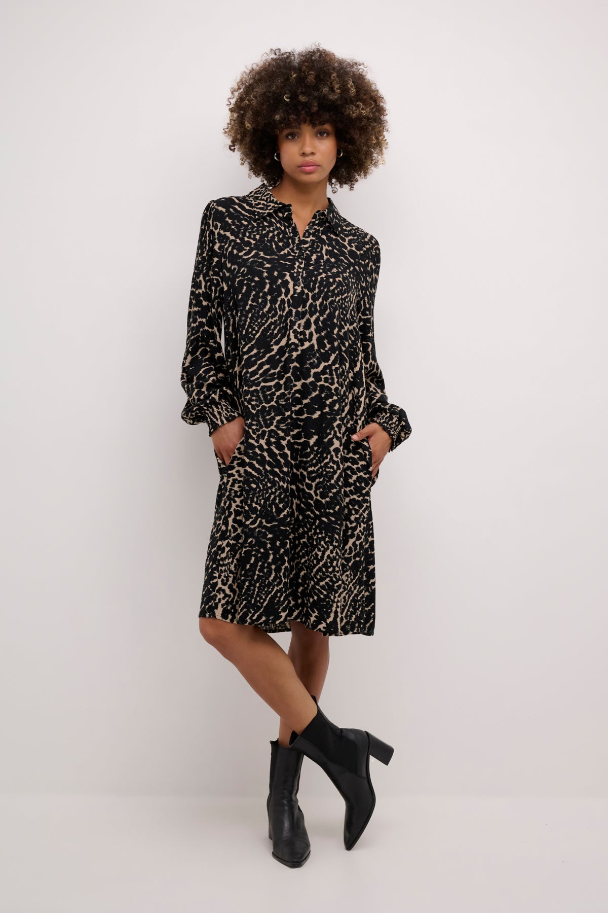 CULTURE Ando Andrea Short Dress Leopard