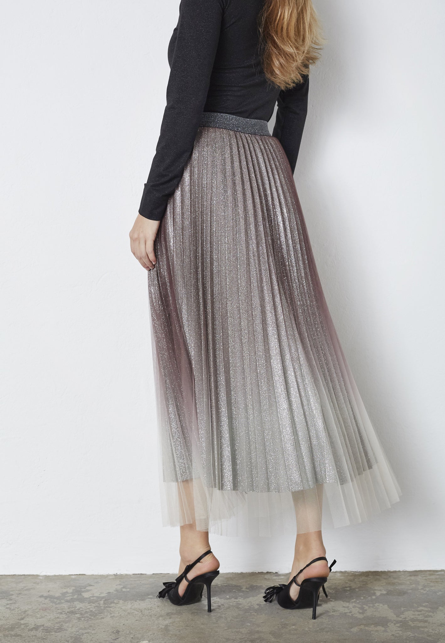 CO´ COUTURE Glitter Plissè Skirt