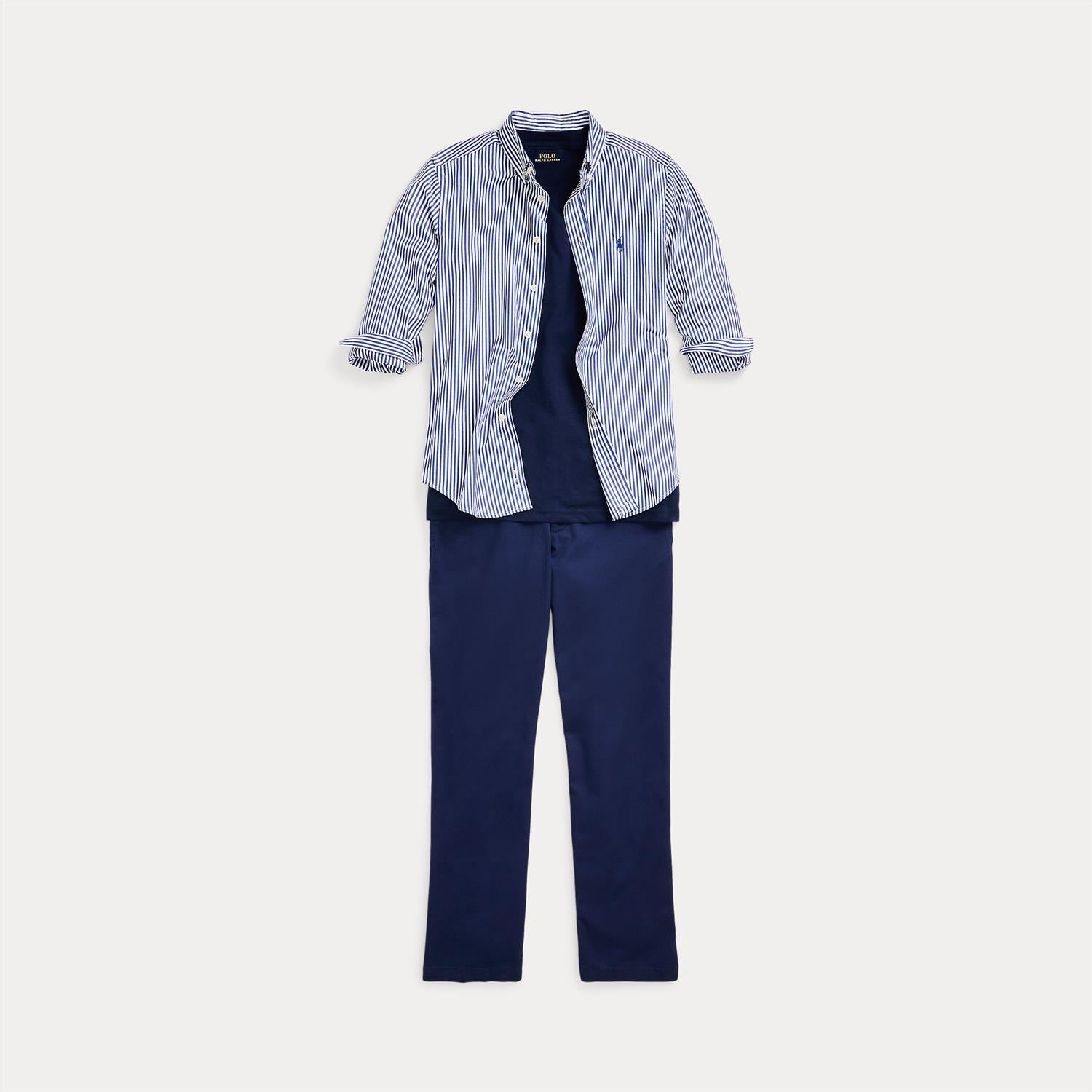 RALPH LAUREN 8-16År Striped Cotton Poplin Shirt,Teens Blå/Hvit