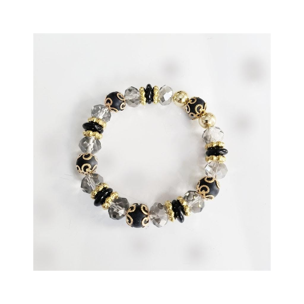 ENDLESS Bracelet Ass. Pearls Black - Farmor Ingvarda