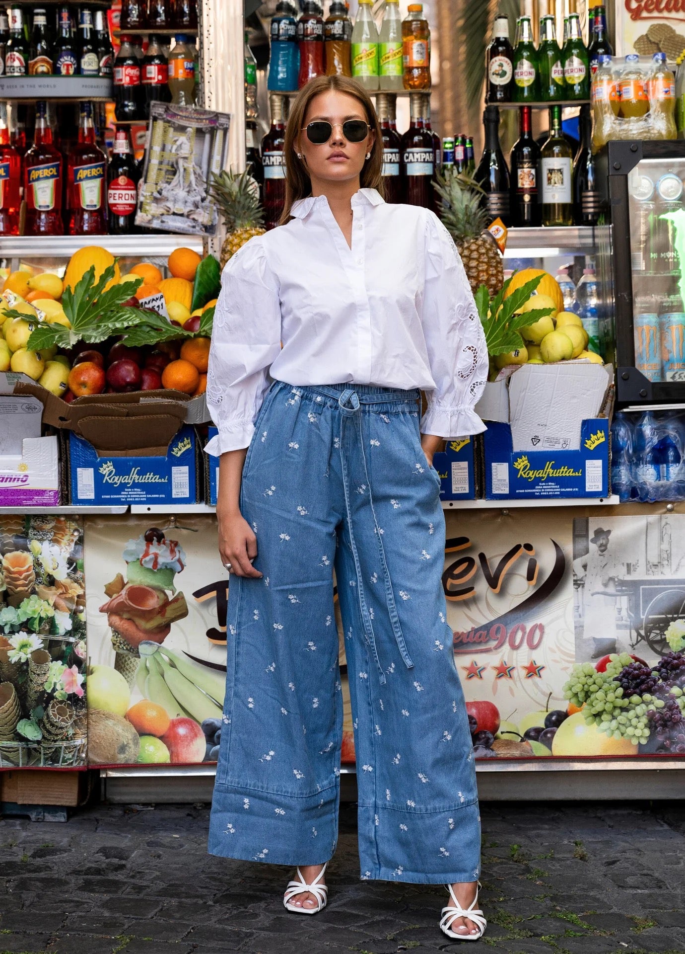 MISSMAYA Elida Embroidered Pant Denim (PRESALE)