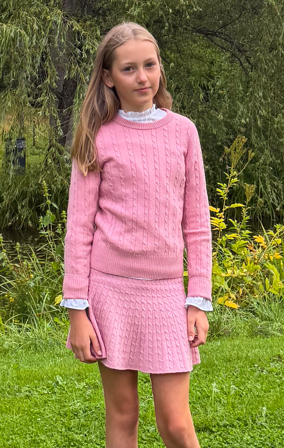 VILJE OG VE Elise Strikket Genser Soft Pink