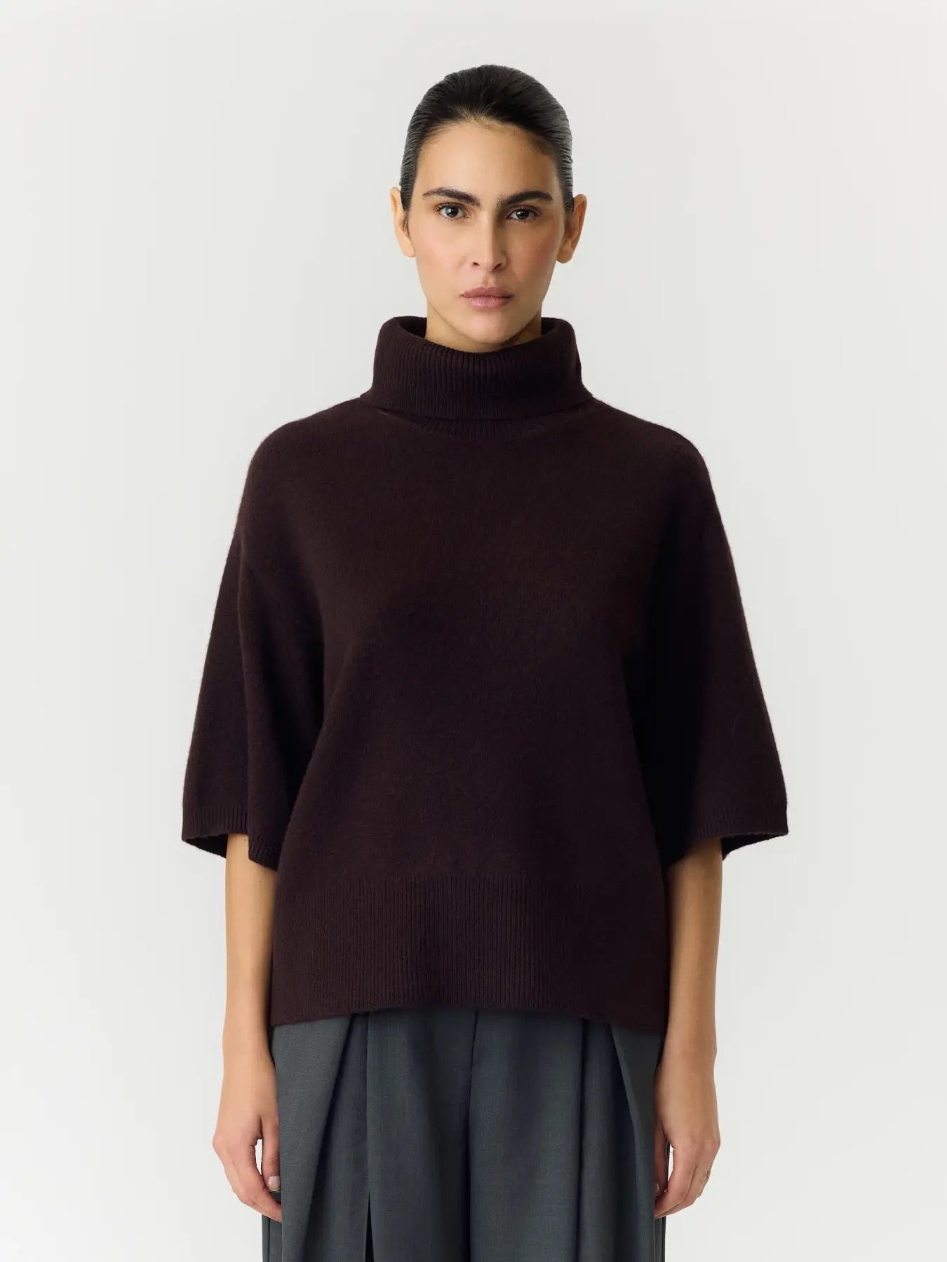 YAS Yasemila 2/4 Wool Knit Pullover Coffee