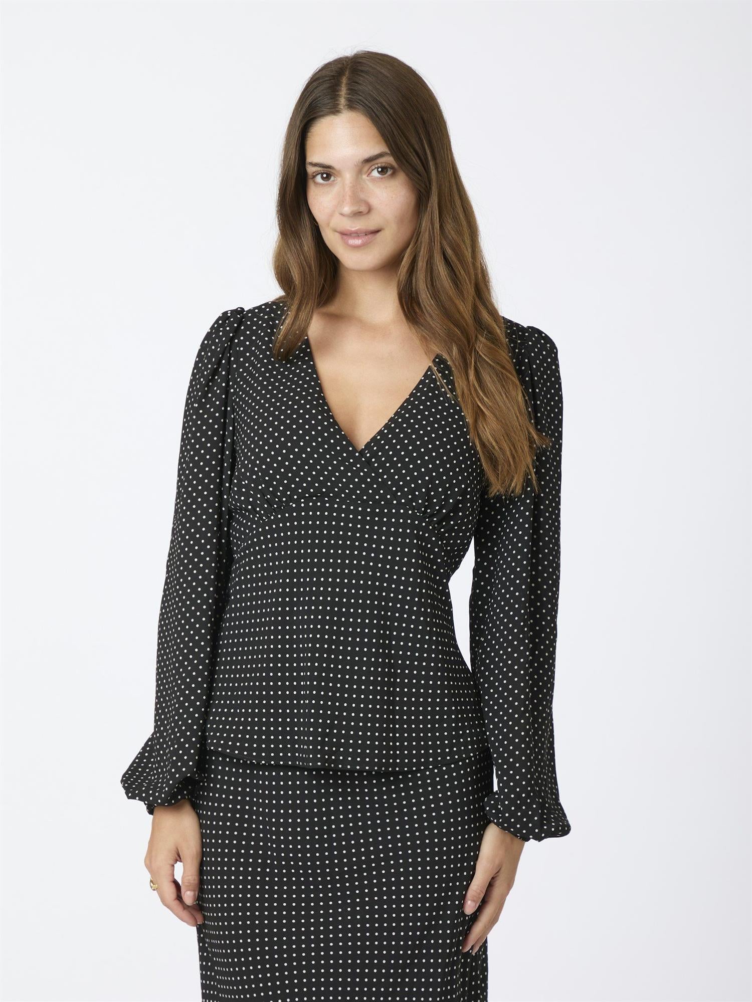 NEO NOIR Jane Dot Blouse Sort