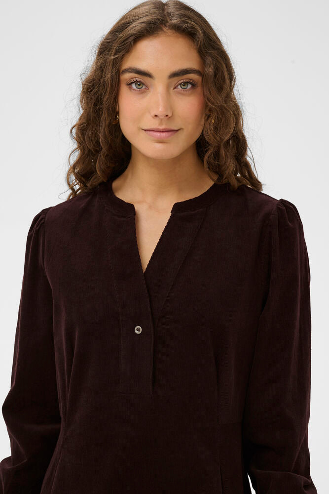 CULTURE Rhaena LS Dress Coffee