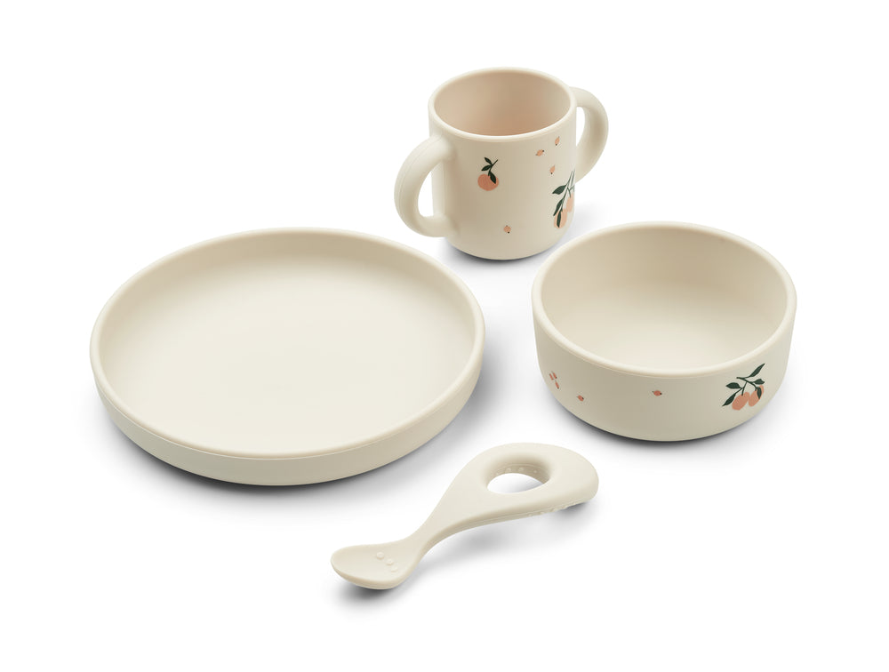 LIEWOOD Vivi printed silicone set,Peach/Sea shell Sand