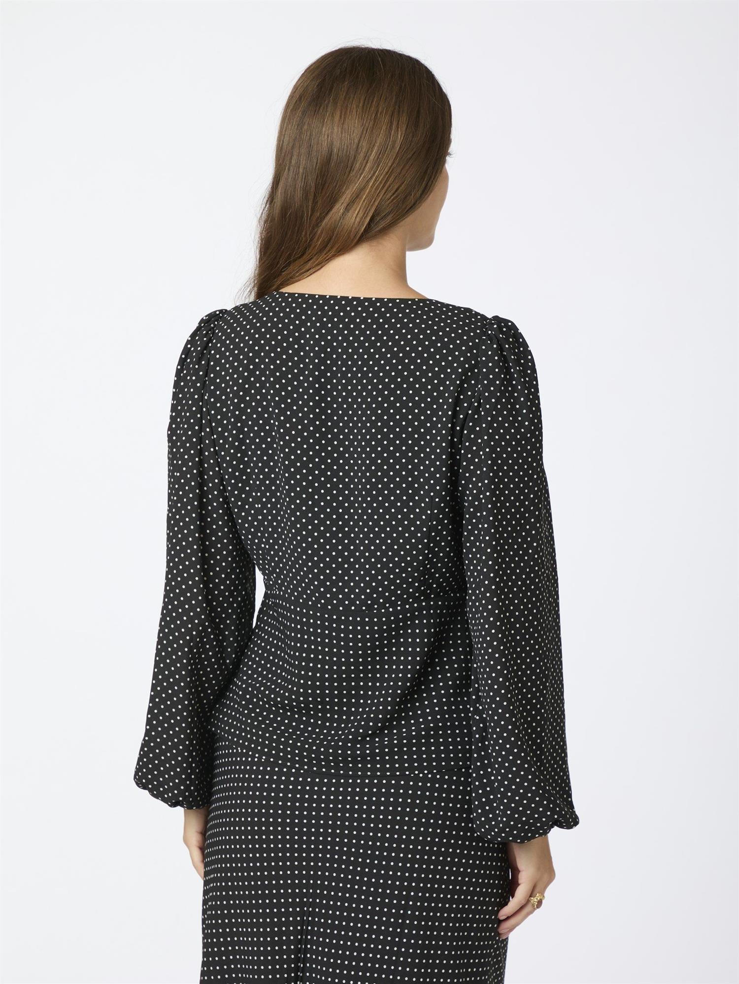 NEO NOIR Jane Dot Blouse Sort