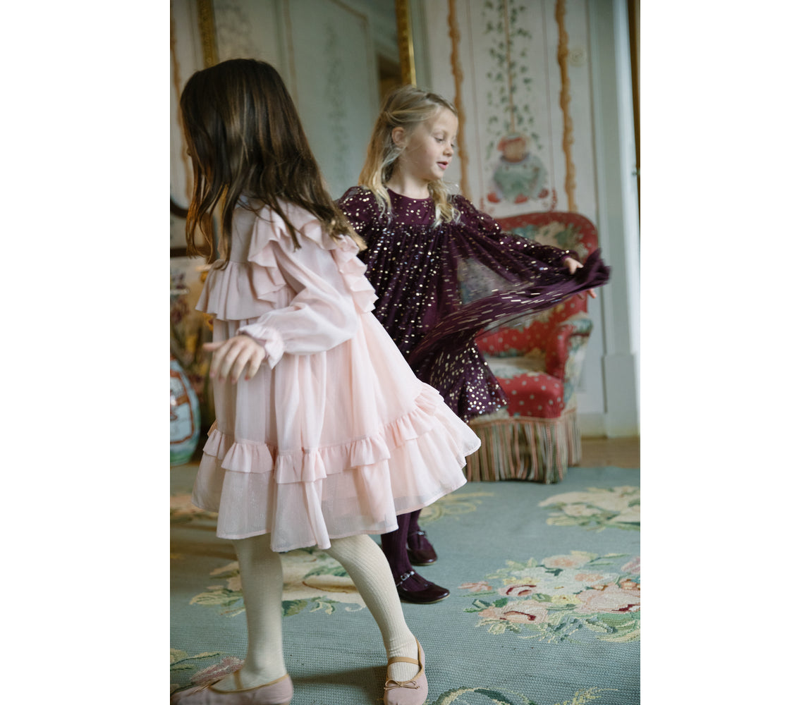 MARMAR COPENHAGEN 3-12ÅR Damra Dress,Glitter Crepe Dus Rosa