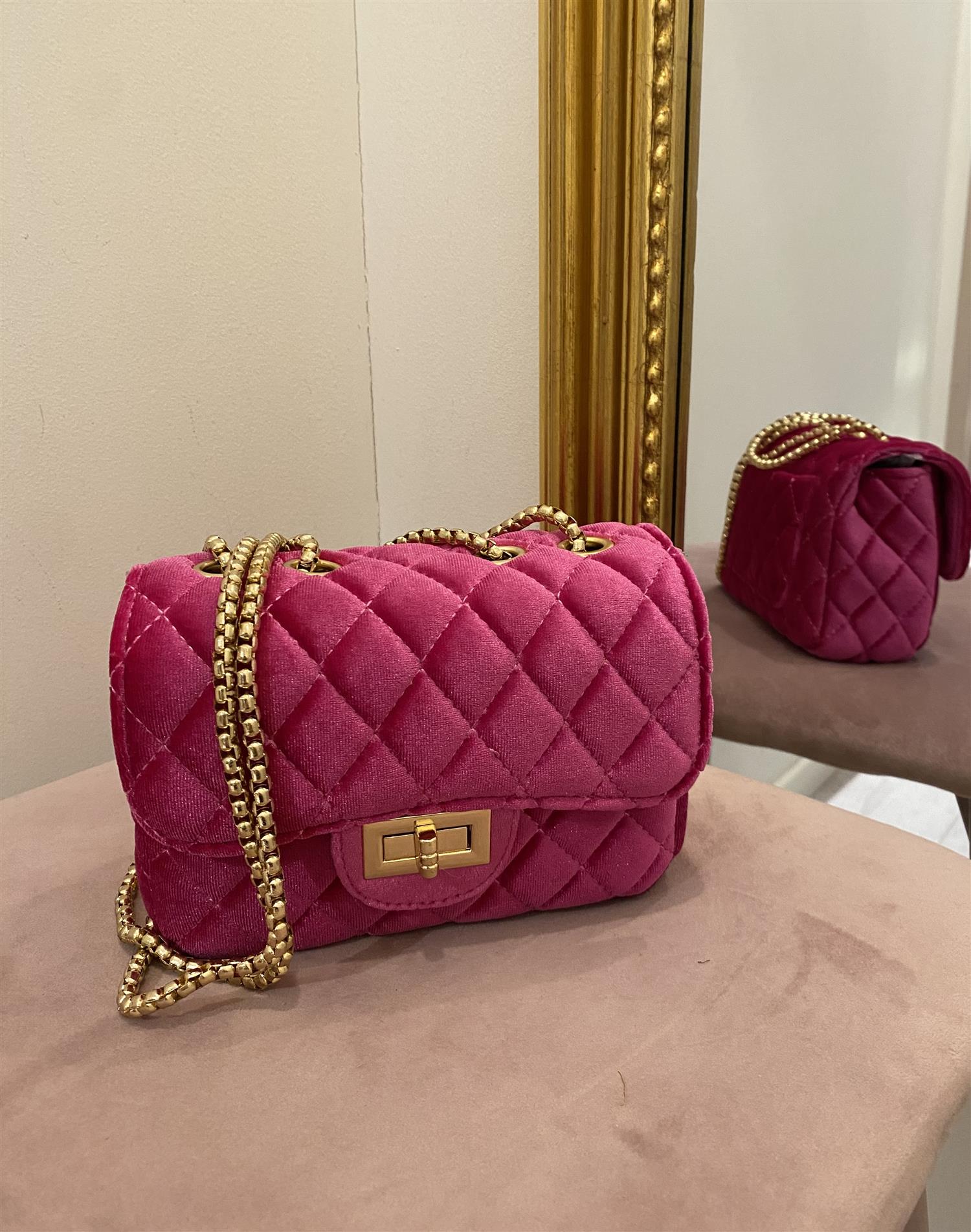 PRINSESSEFIN Velvet Raspberry bag Rosa