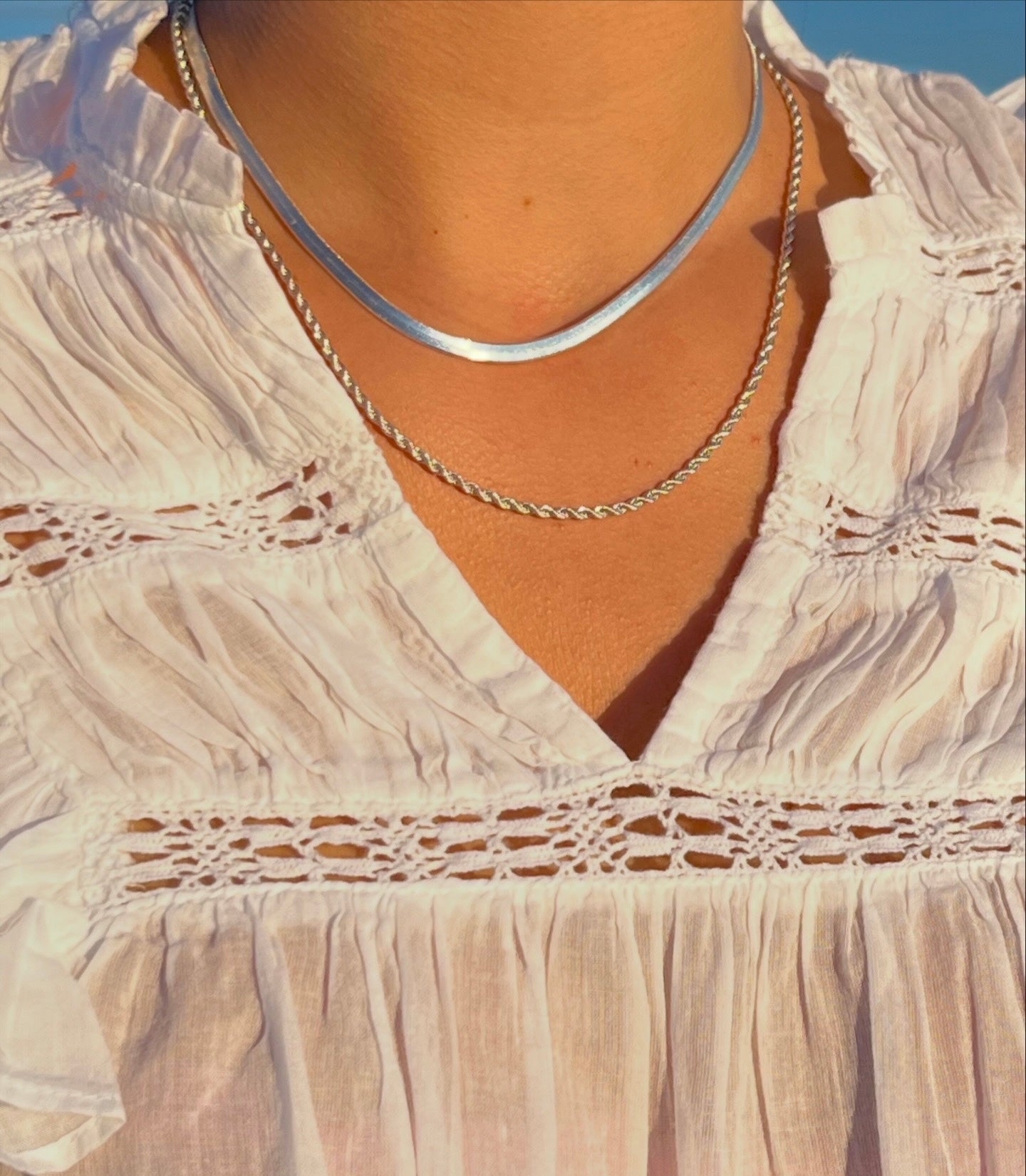Orelia Snake Necklace Sølv