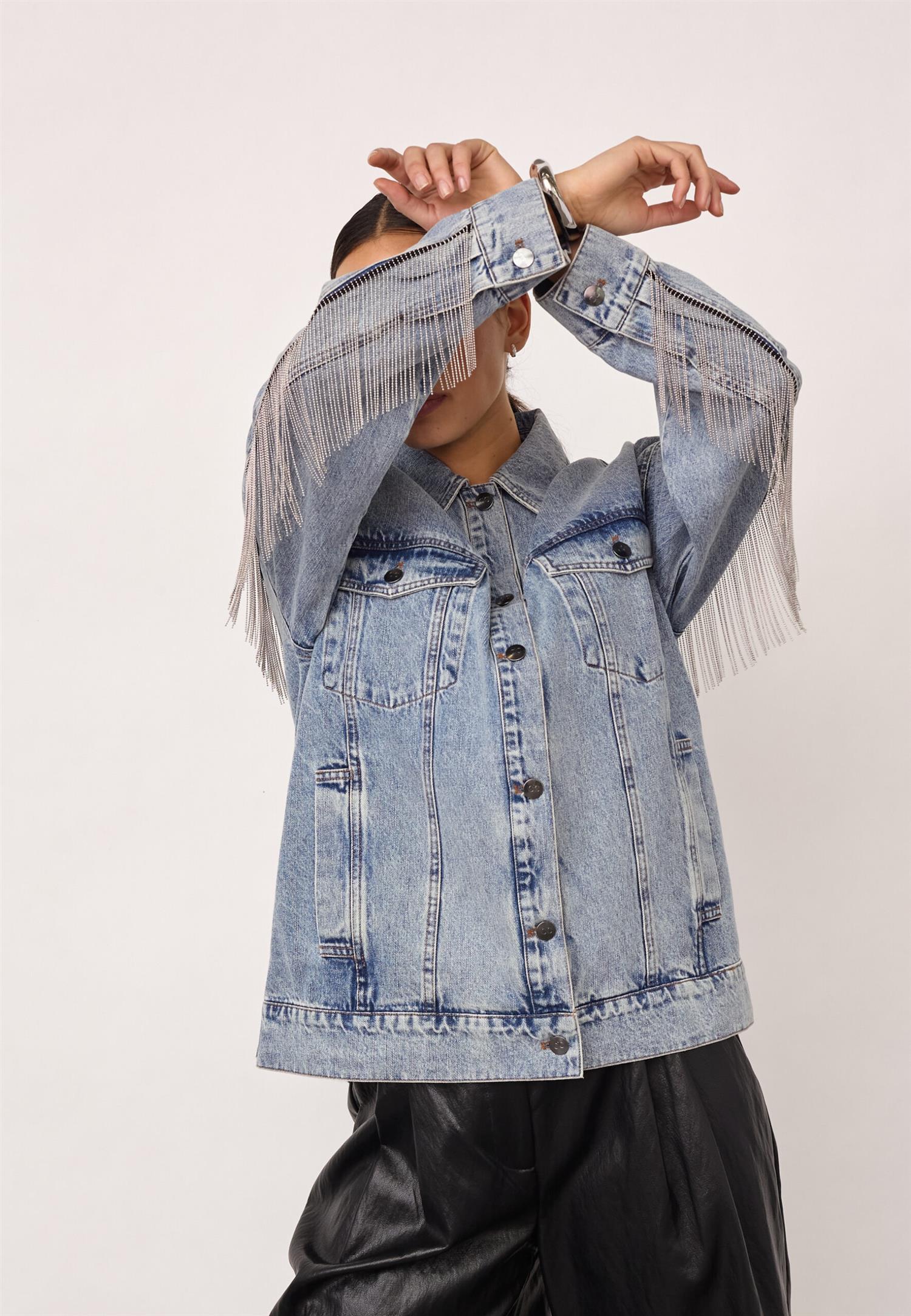 CO´ COUTURE Denice Denim Fringe Jacket