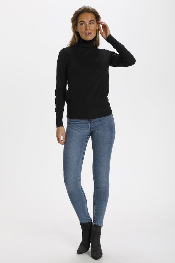 SAINT TROPEZ Mila rollneck pullover Sort