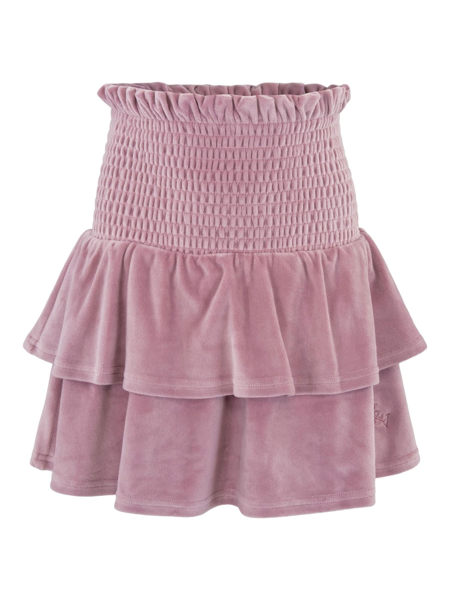 VILJE OG VE Hermine Velour skirt Gammelrosa