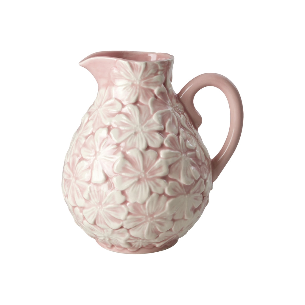 RICE Ceramic Flower Jug, 2.4 L Lys Rosa