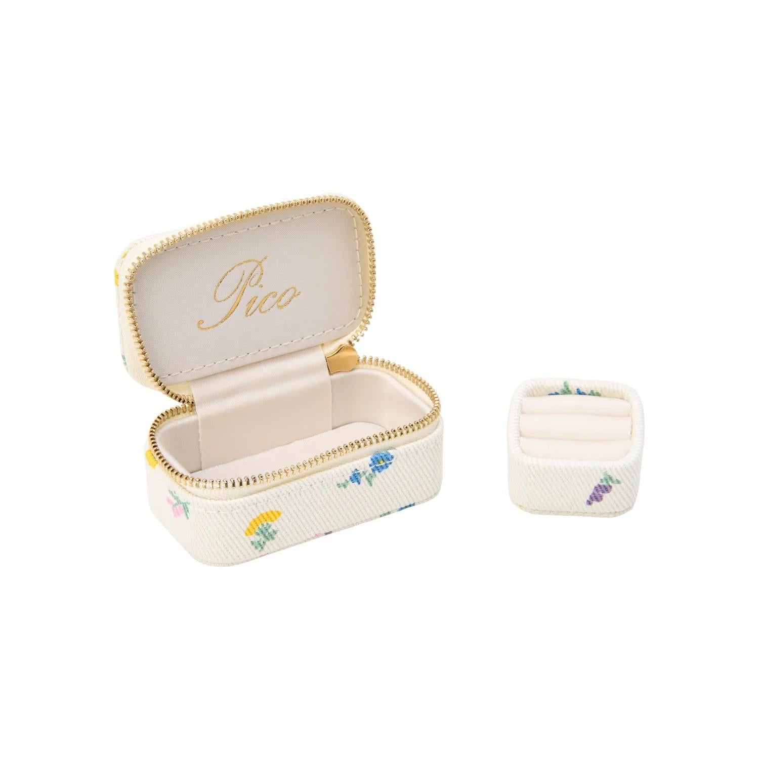 PICO Small Trinket Box-Ivory Flower