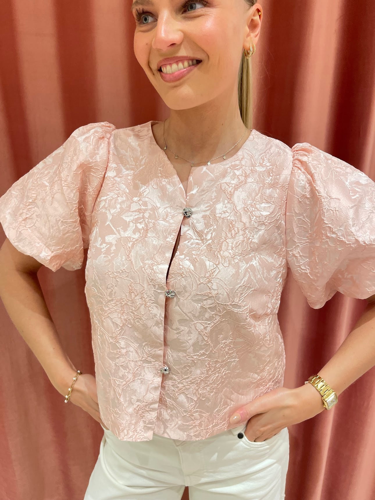 NEO NOIR Aisa Soft Brocade Blouse - Farmor Ingvarda