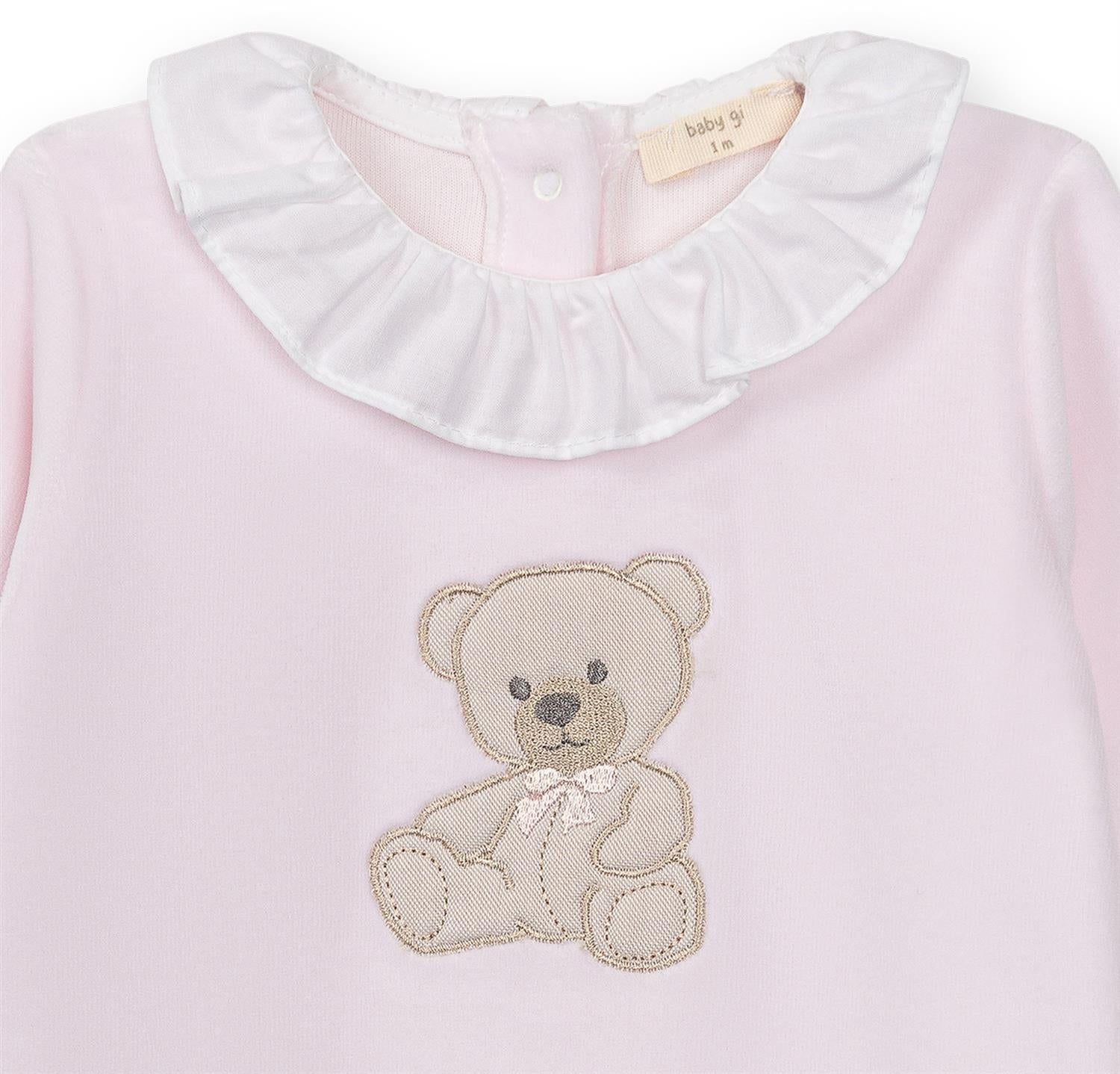 BABY GI Velourdress m/Fot,Sweet Teddy Rosa
