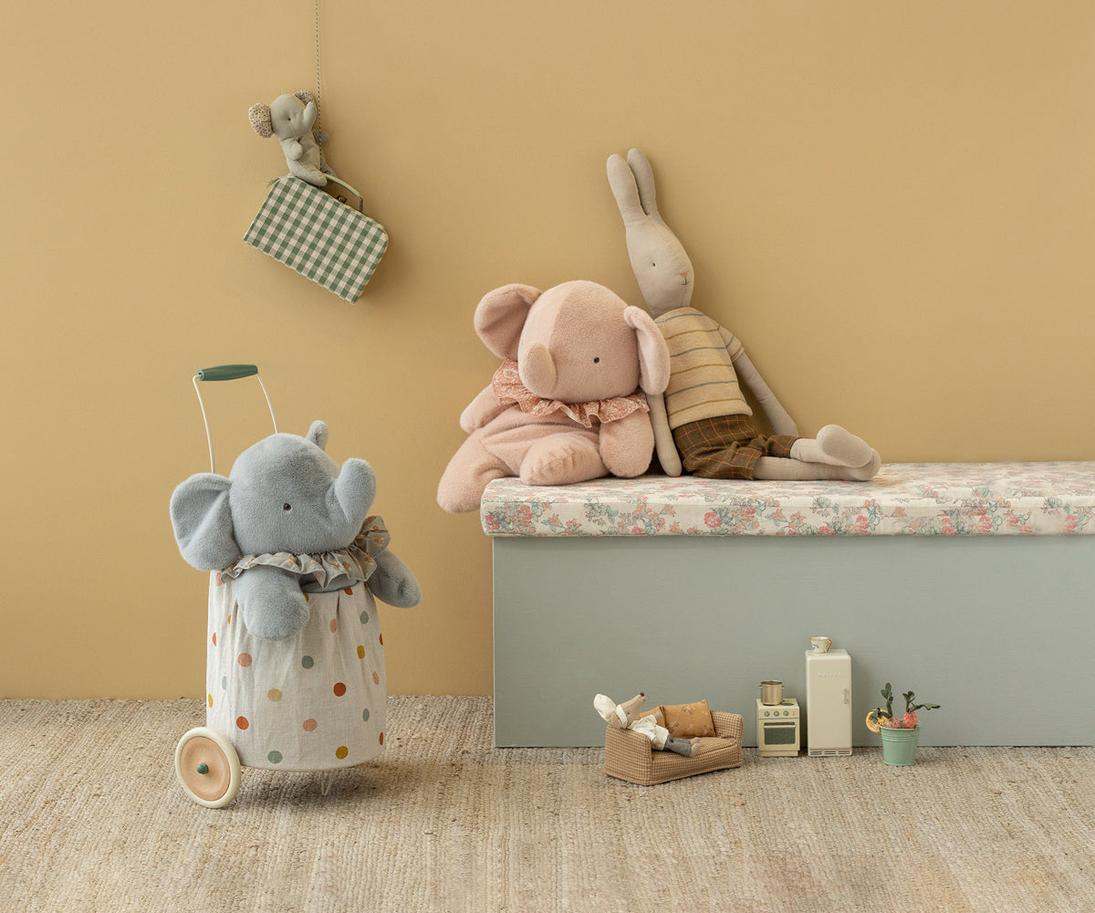 MAILEG Elephant Plush,Big Dus Rosa