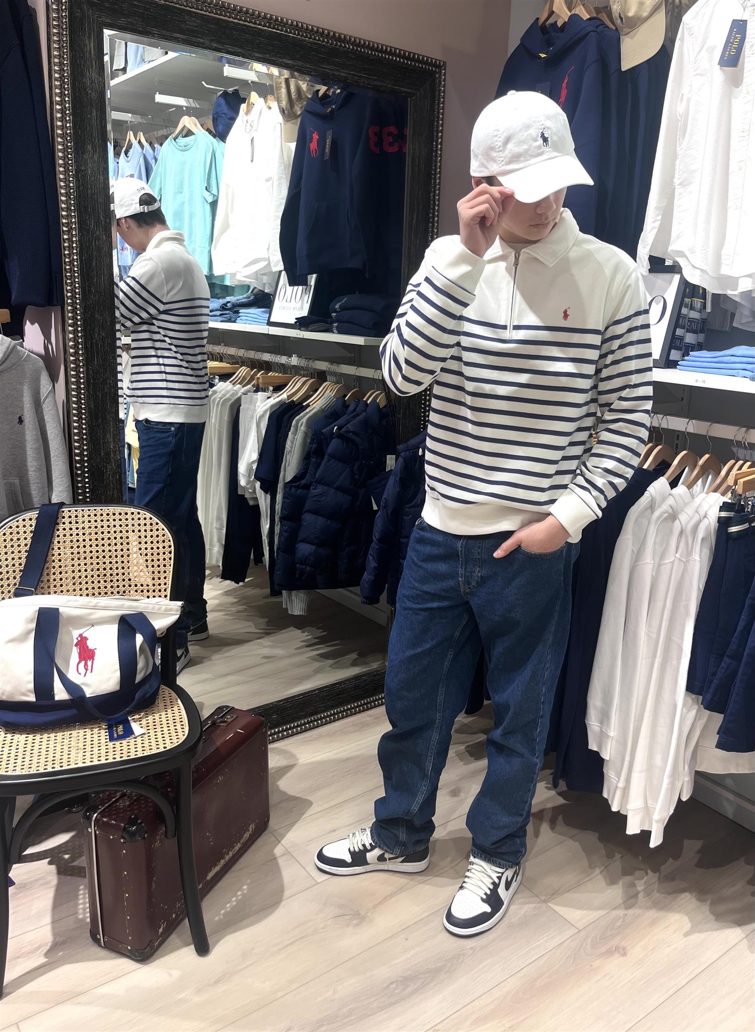 RALPH LAUREN 8-16År Half Zip Sweatshirt - Farmor Ingvarda