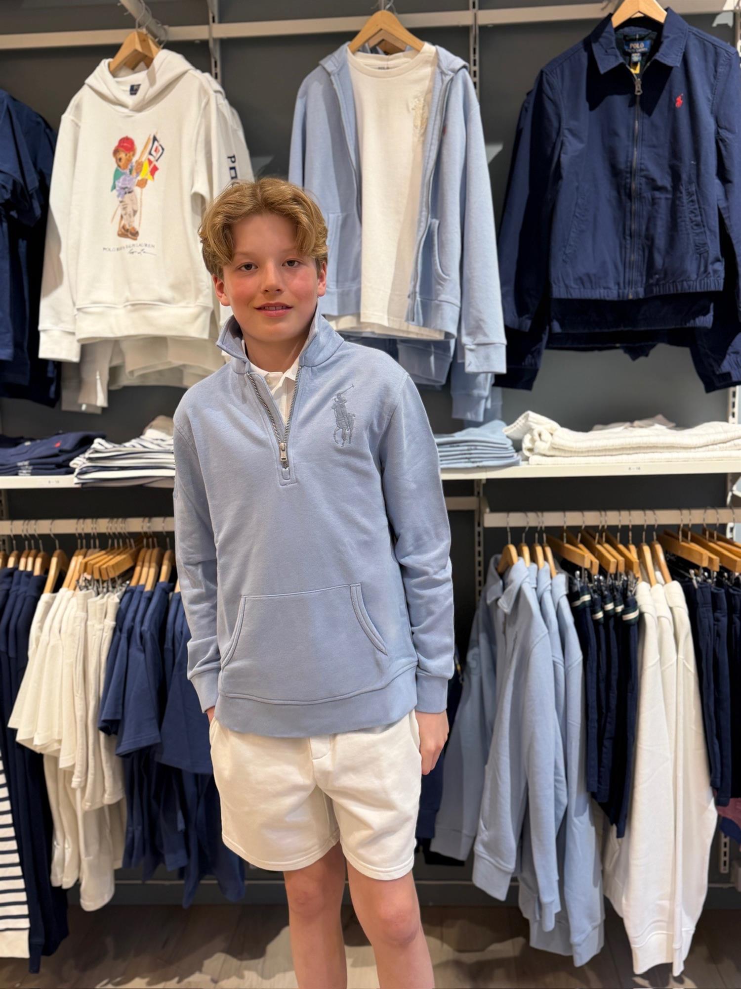 RALPH LAUREN 8-16År Half Zip Sweatshirt - Farmor Ingvarda