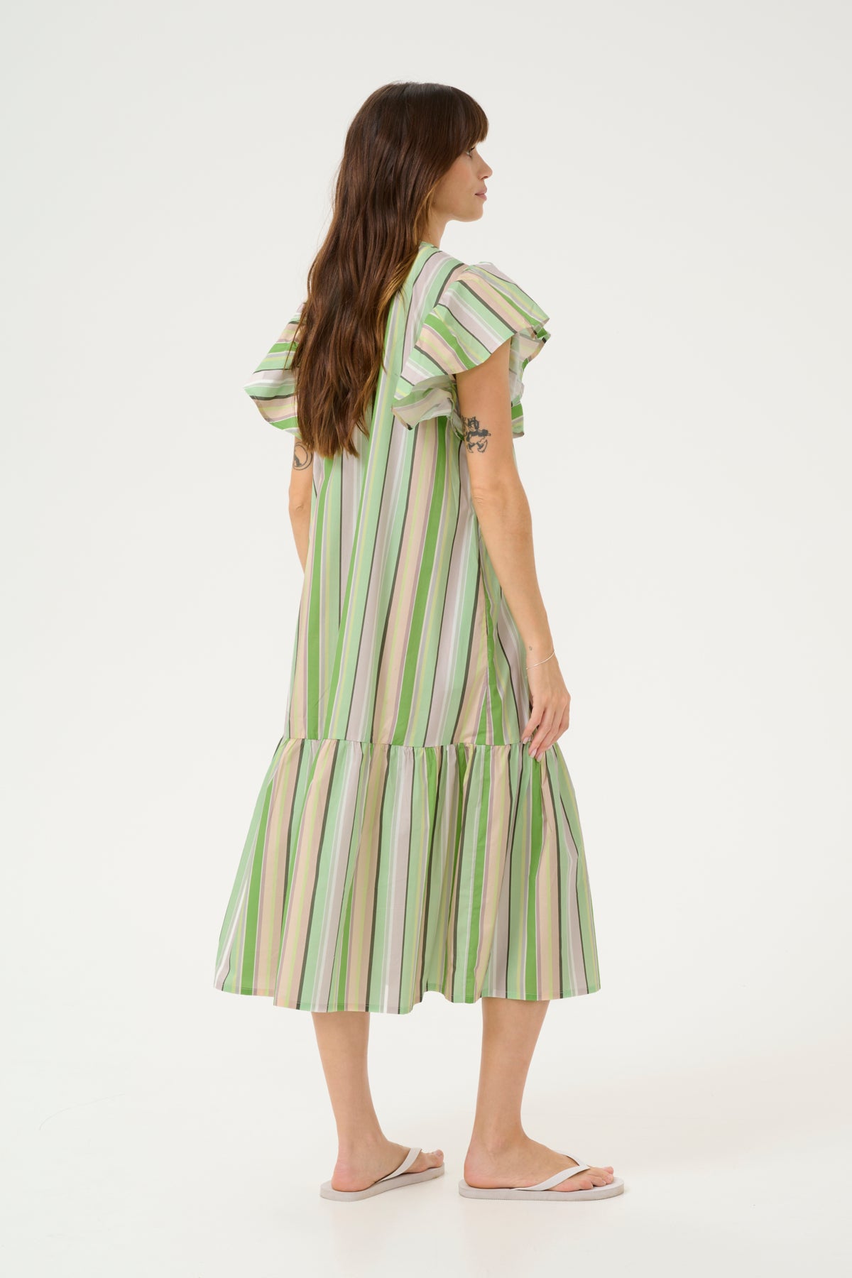 CULTURE Mola Dress Green Stripes