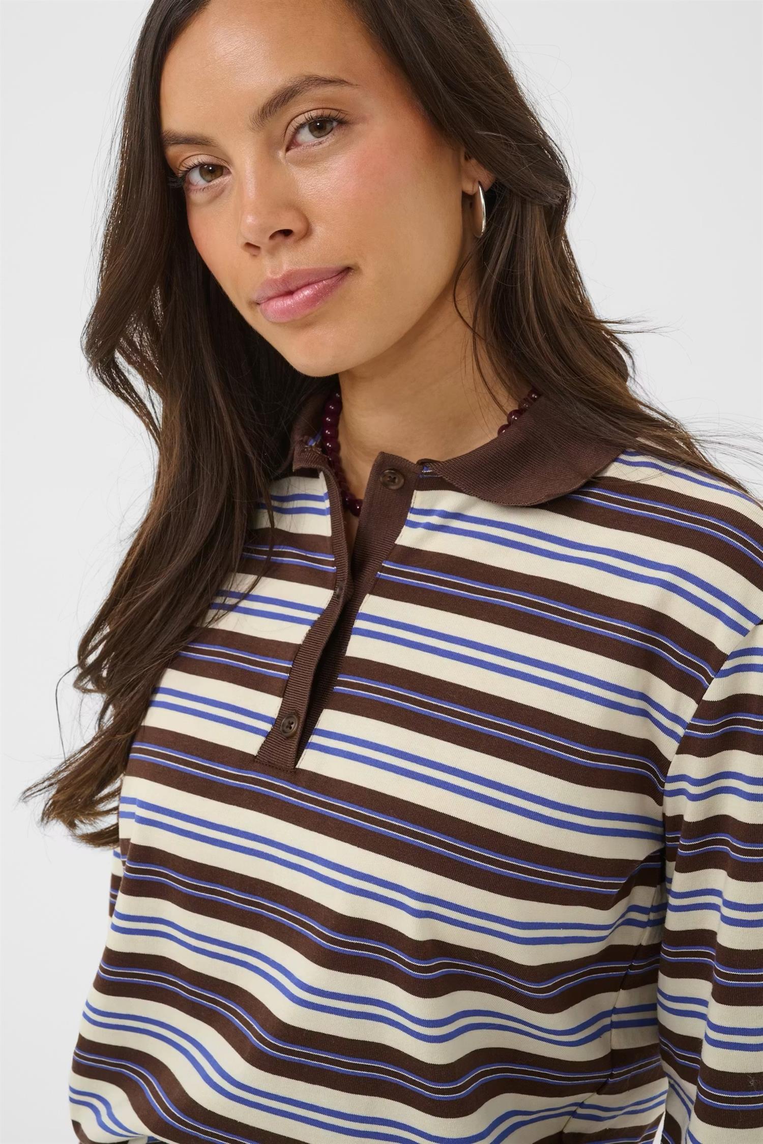 SAINT TROPEZ Taty LS Polo Shirt