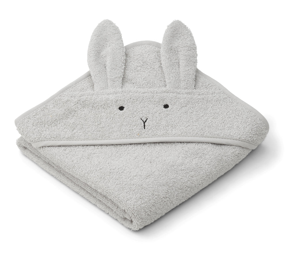 LIEWOOD Albert hooded towel,Rabbit Lysegrå