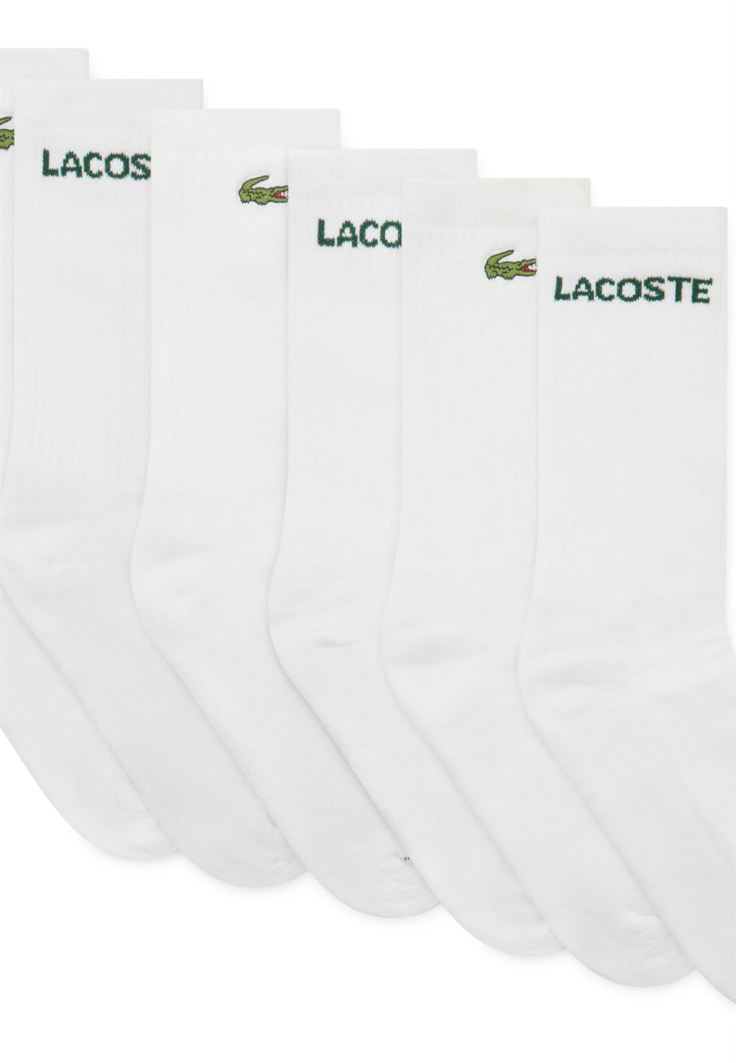 LACOSTE 6 pk Sokker Hvit