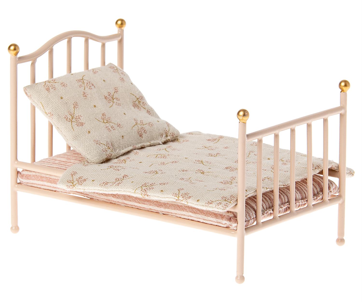 MAILEG Vintage bed,Mouse Gammelrosa