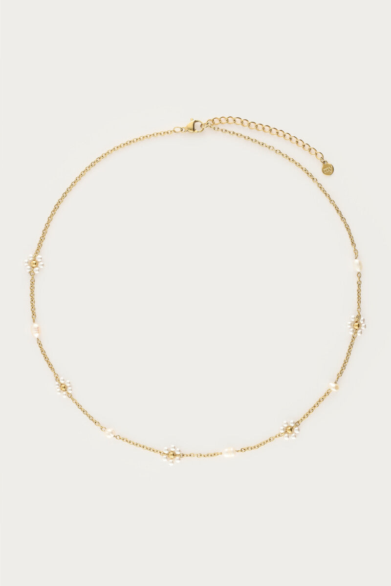 MY JEWELLERY Botanical necklace with freshwater pearl flowers - Farmor Ingvarda