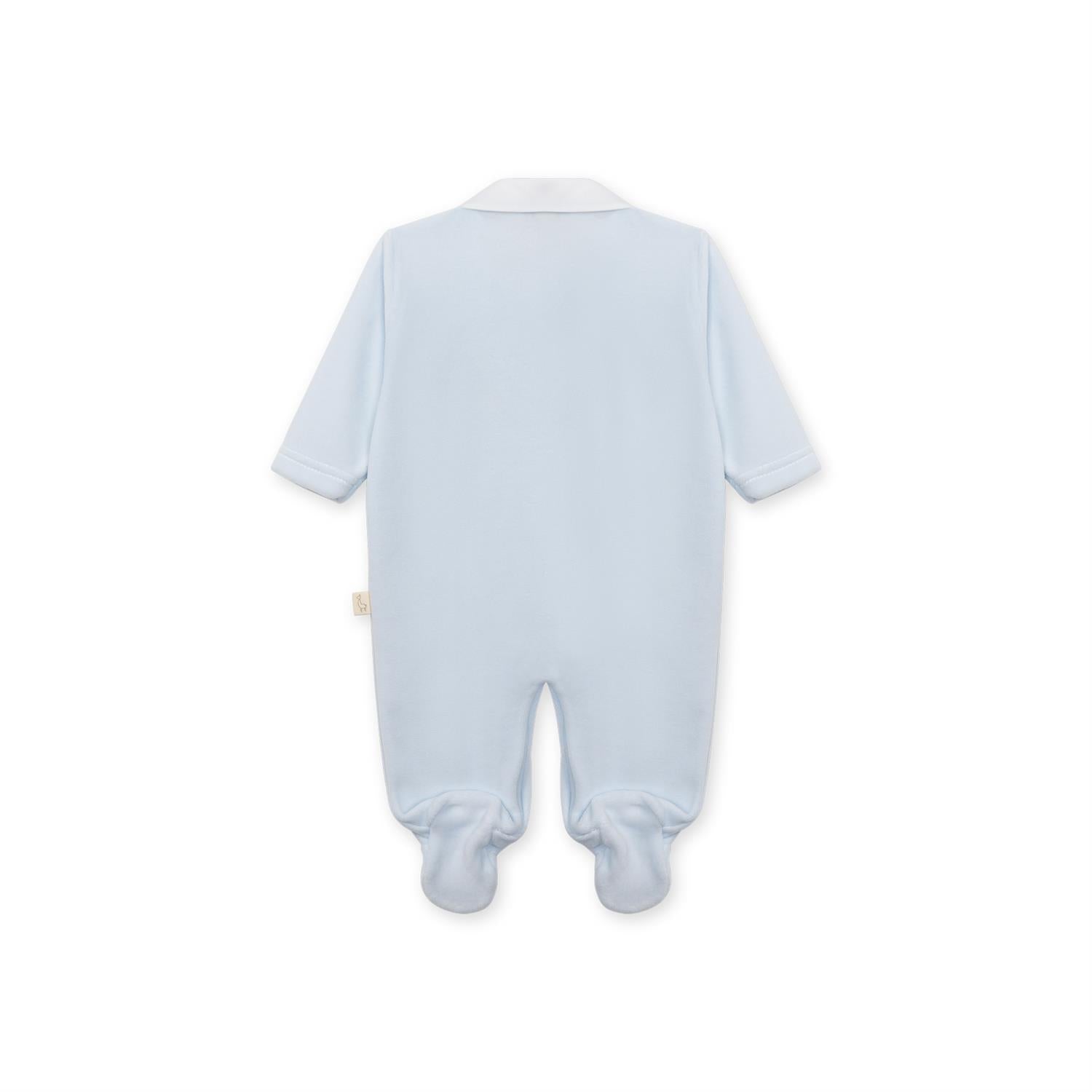 BABY GI Velourdress m/Fot,Sweet Teddy Blå