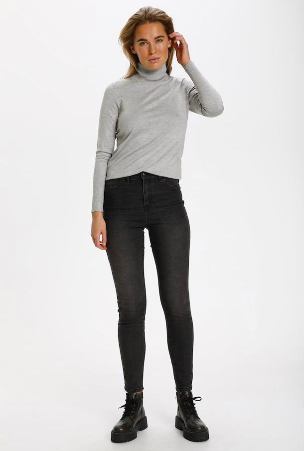 SAINT TROPEZ Mila rollneck pullover Grå