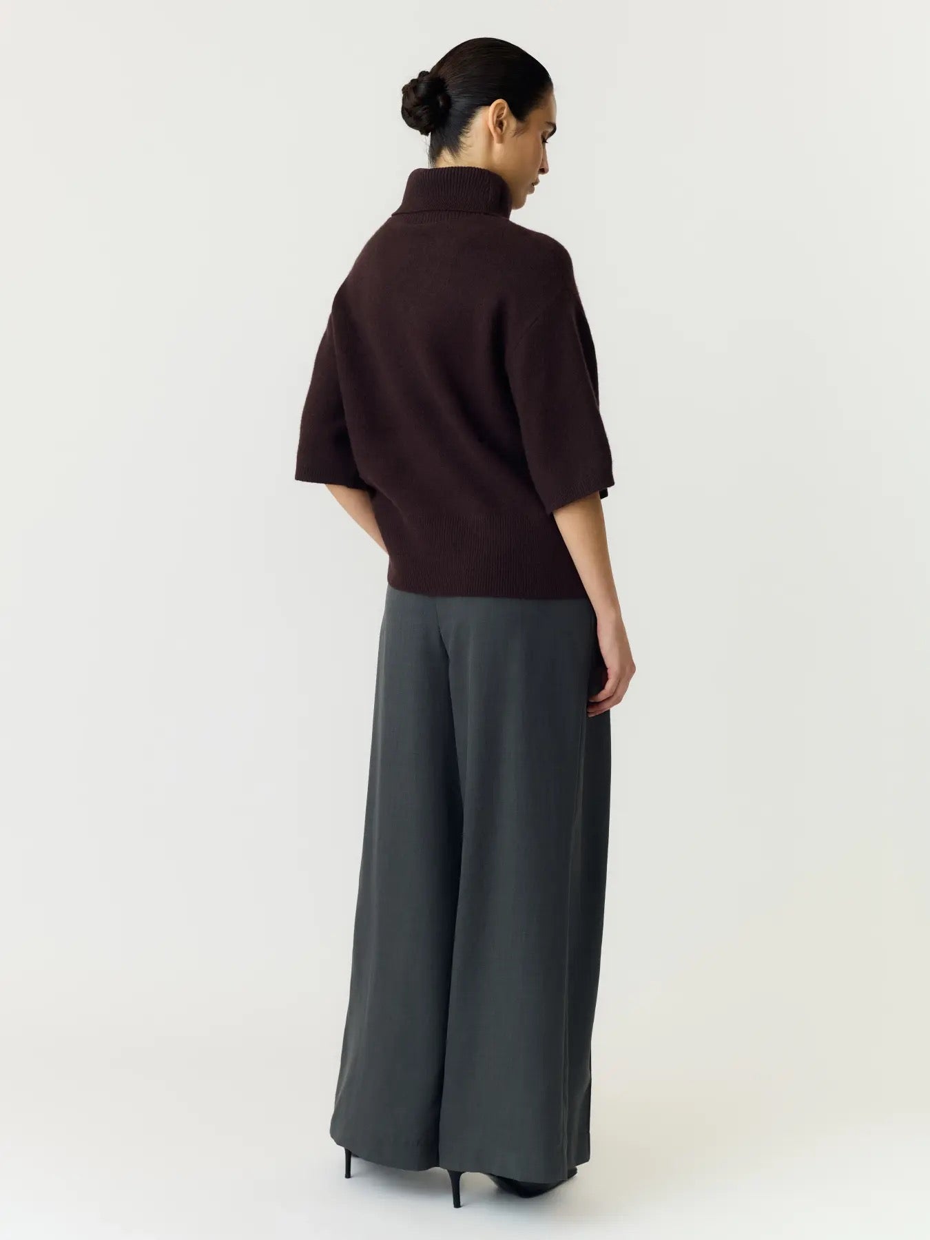 YAS Yasemila 2/4 Wool Knit Pullover Coffee