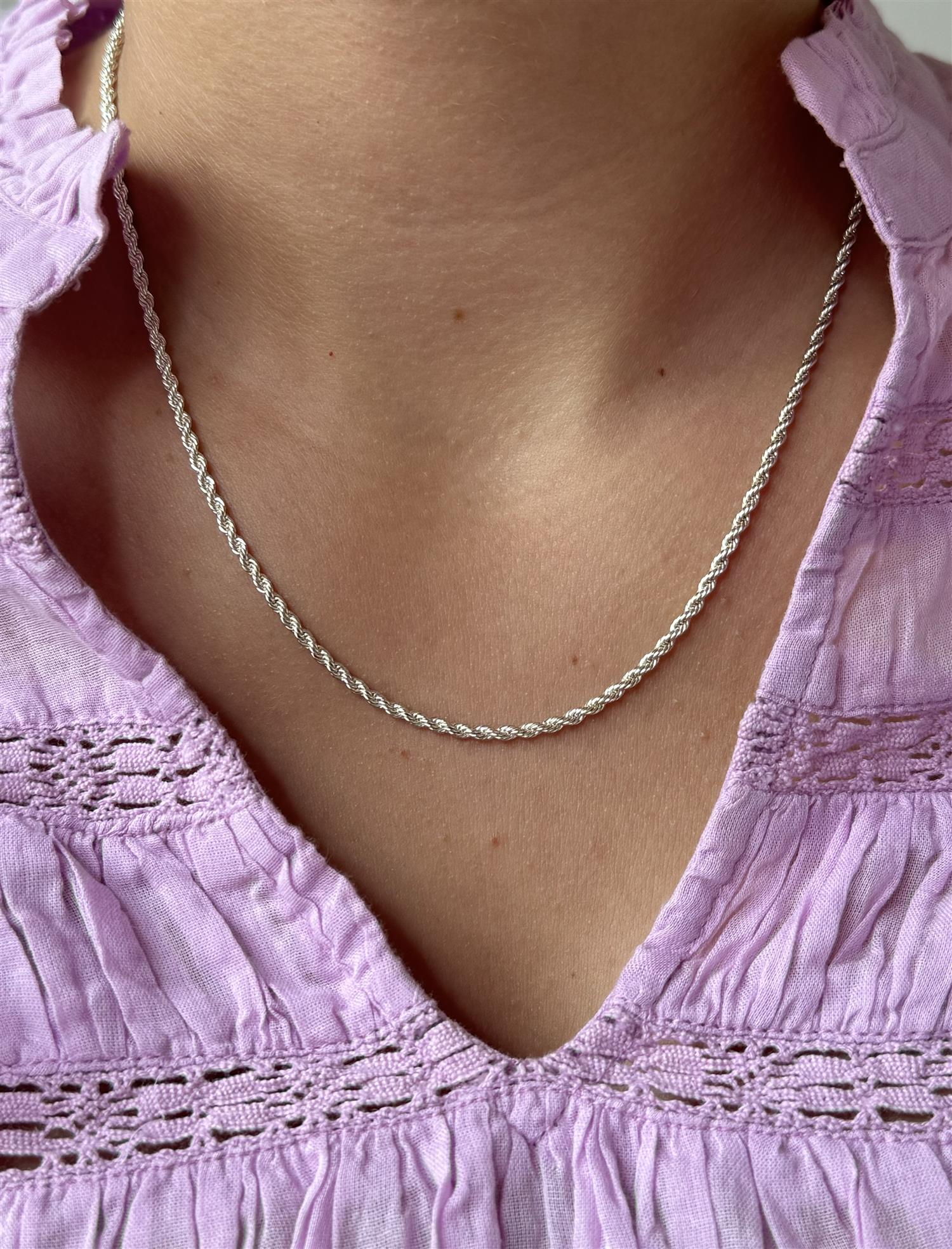 Orelia Rope Chain Necklace Sølv
