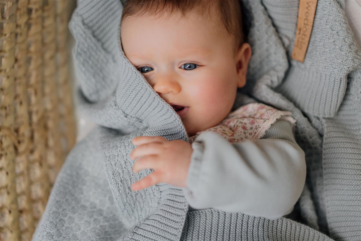 WEDOBLE Babyteppe,Ull Mintblå