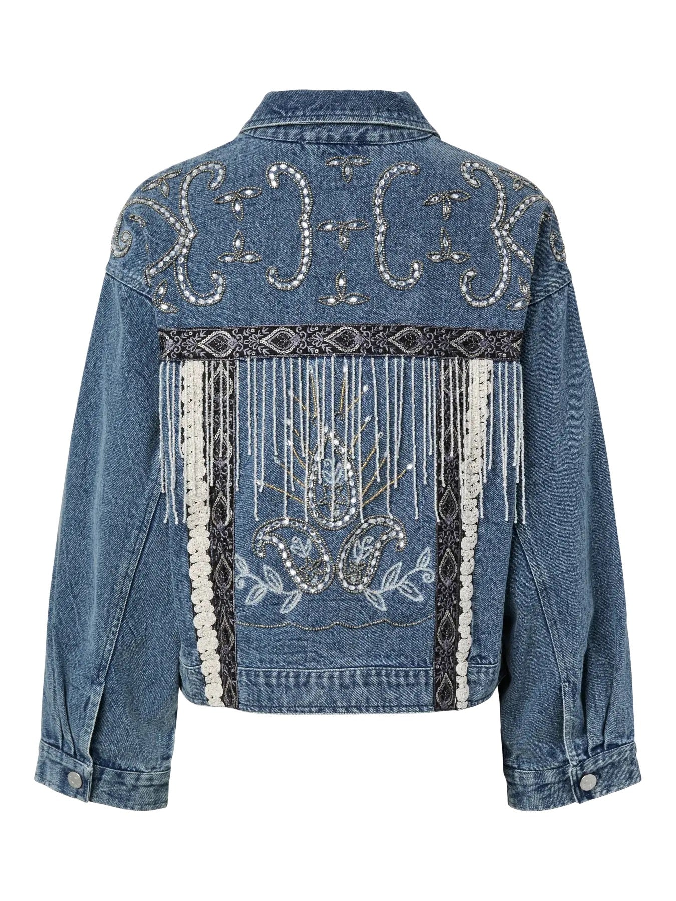 YAS Yasvision Denim embroidered Jacket - Farmor Ingvarda
