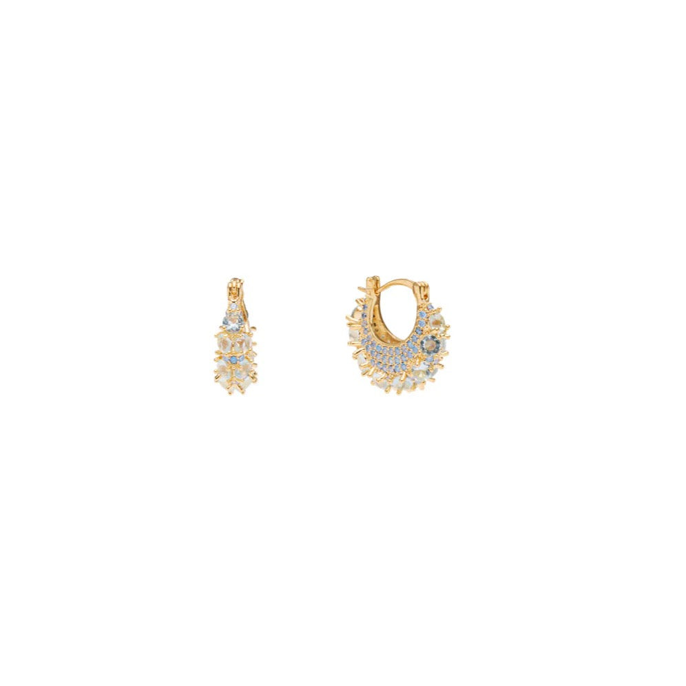 PICO Zahara Crystal Hoops Light Blue