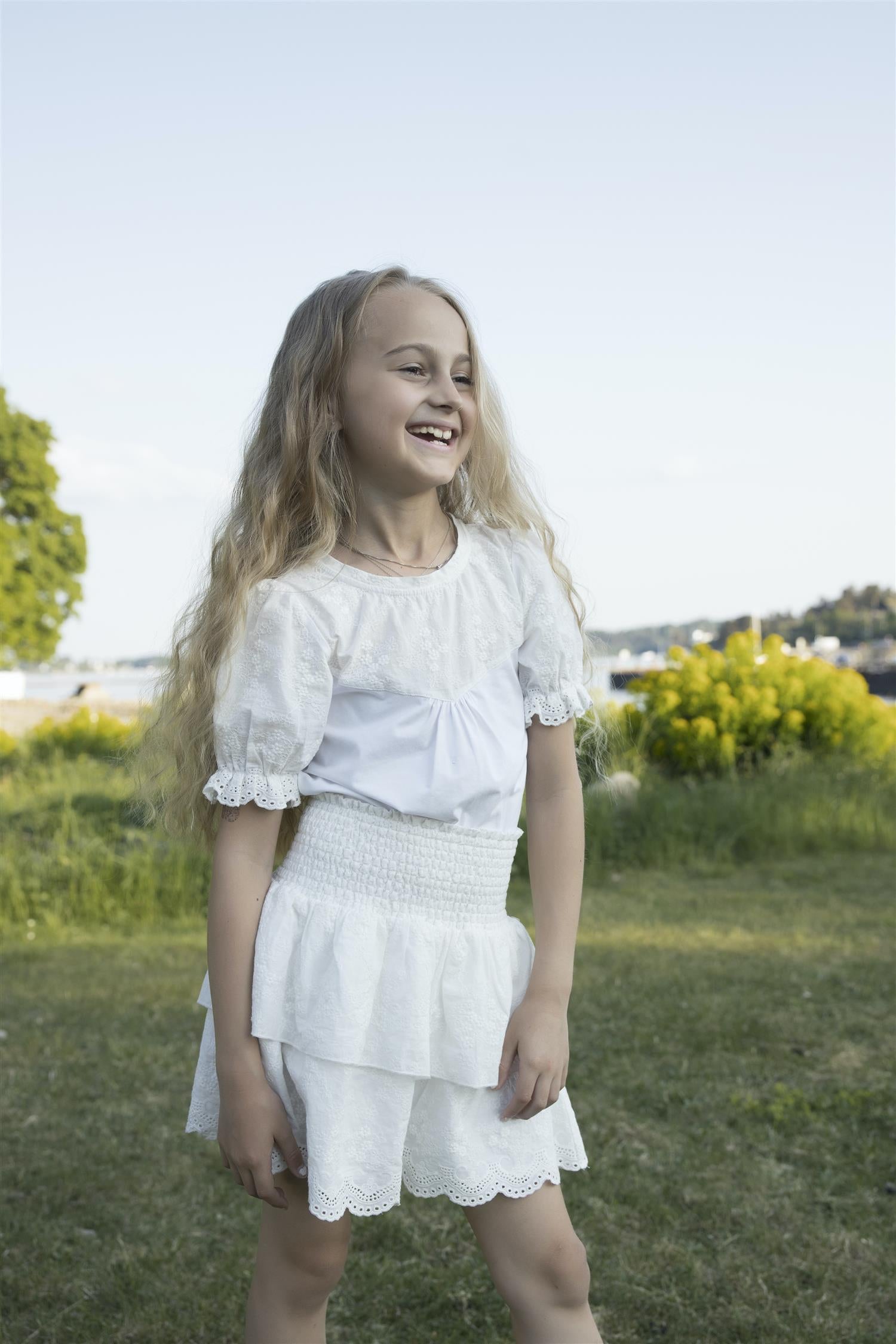 VILJE OG VE Eva Blouse,Engelsk blonde Hvit