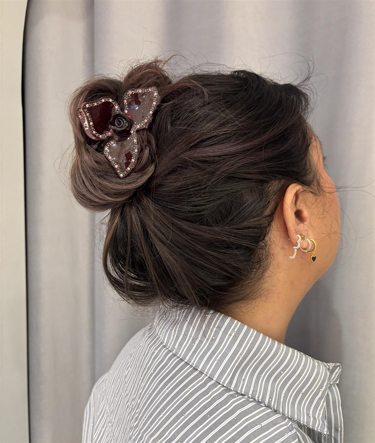 SUI AVA Polly Harvest Middle Hair Claw Burgundy