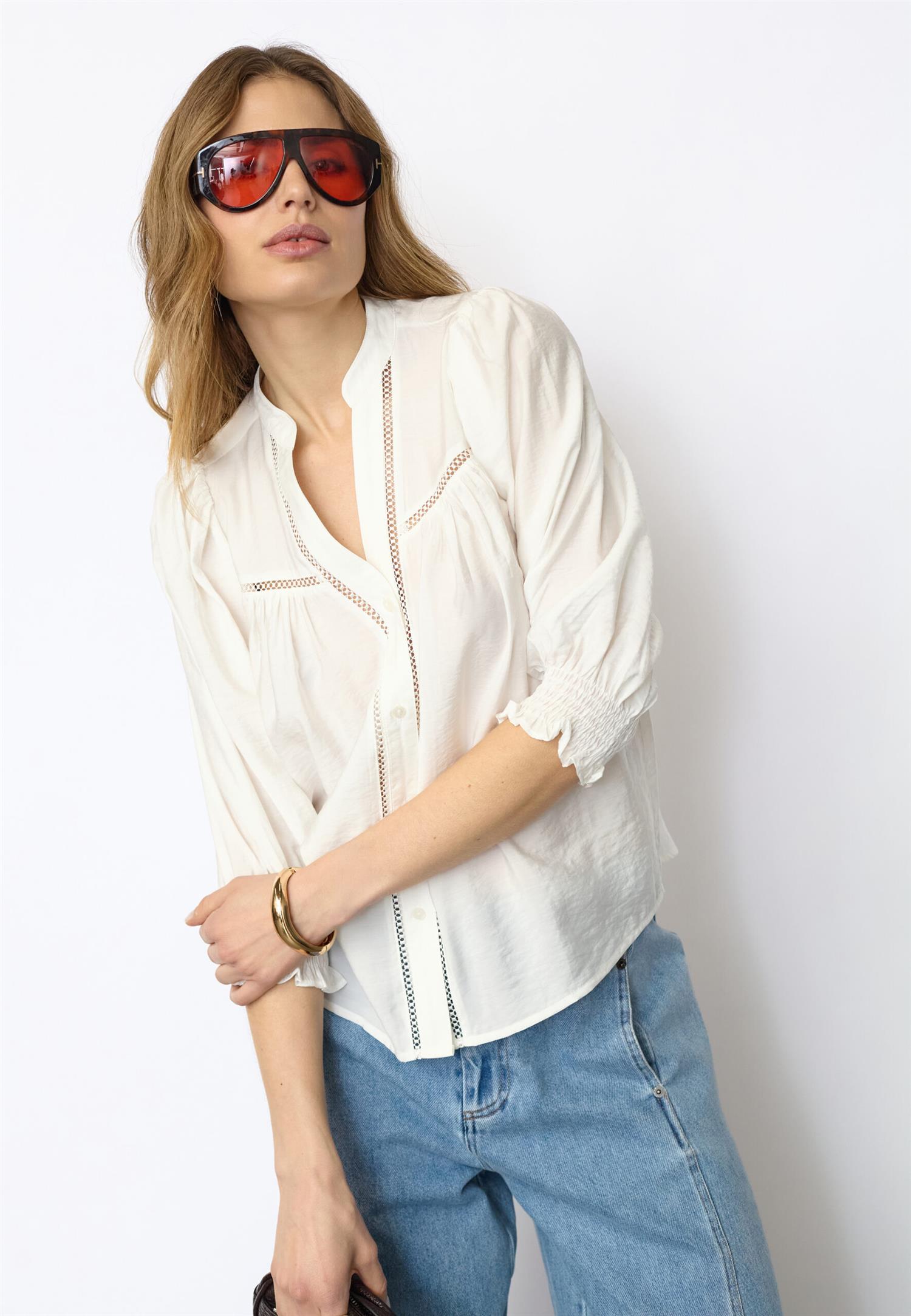 CO´ COUTURE Callum Lace Puff V-Shirt