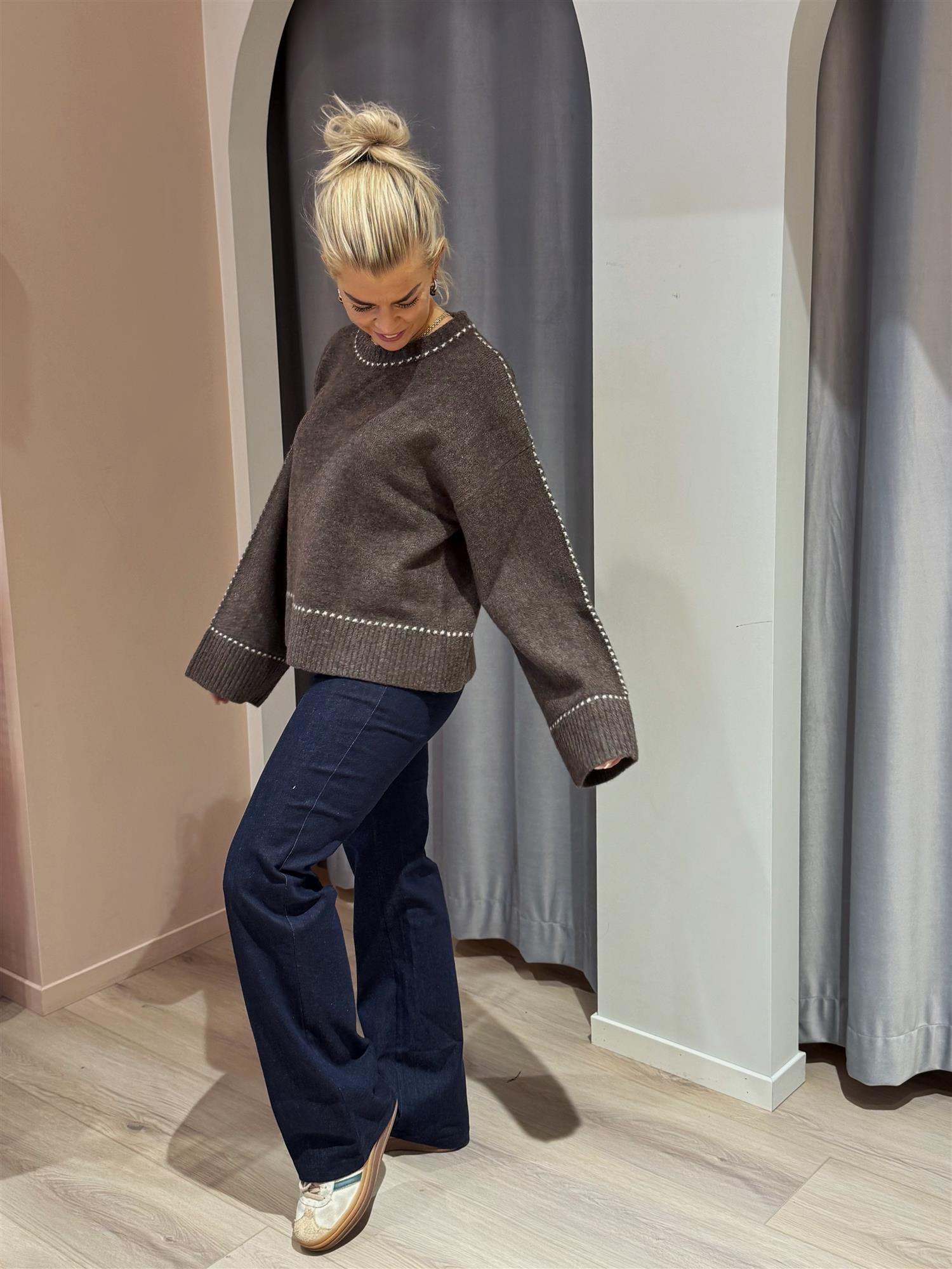 NEO NOIR Roeme Knit Stitch Blouse