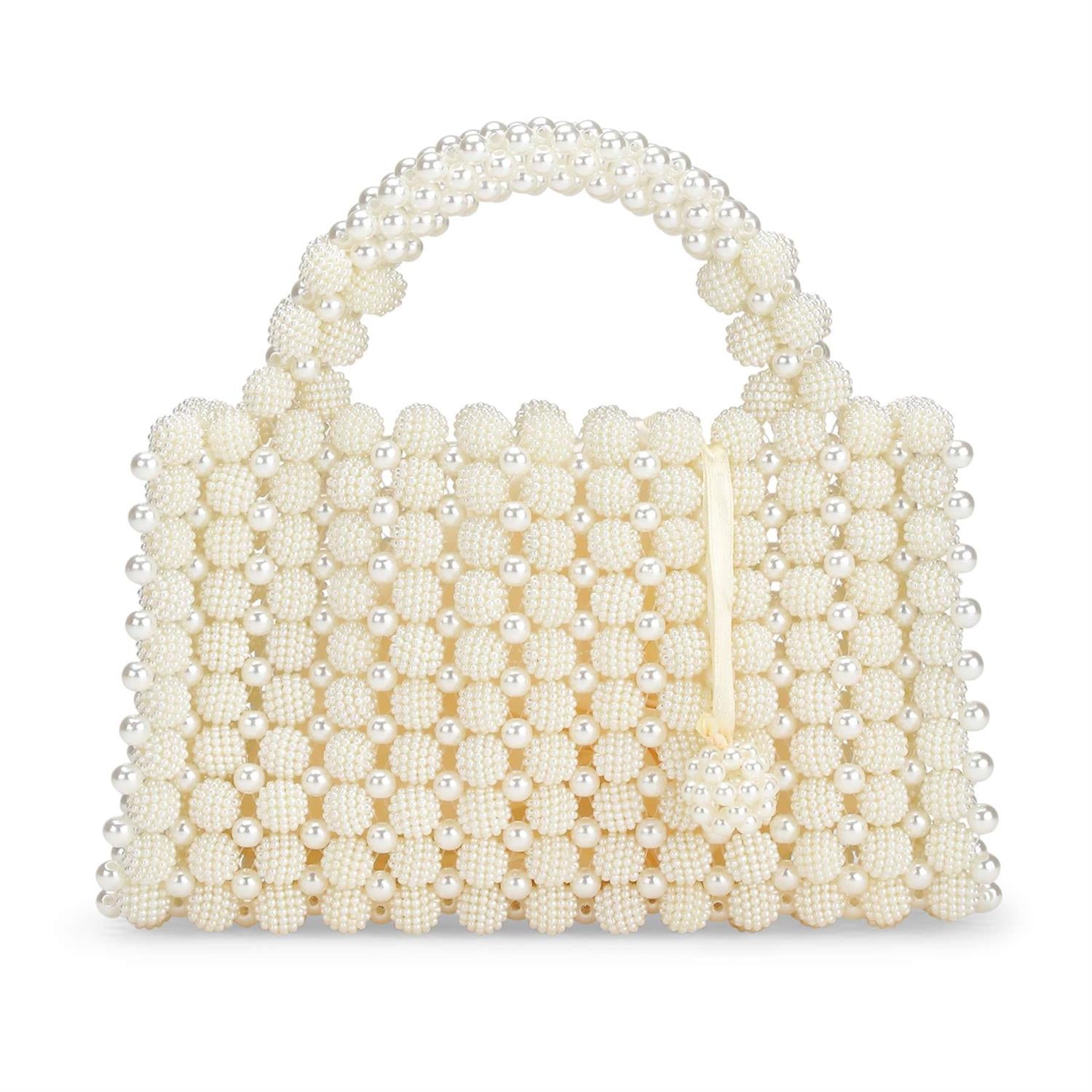 SUI AVA Handmade Pearl Bag White - Farmor Ingvarda